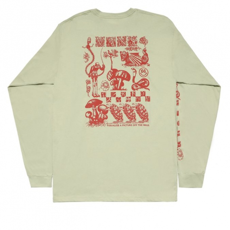 Camiseta Manga Longa Vans Visualize a Picture Verde