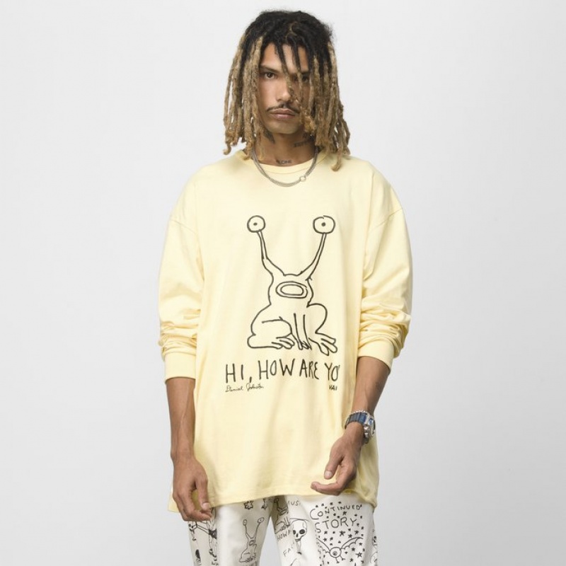 Camiseta Manga Longa Vans x Daniel Johnston Off The Wall Amarelo