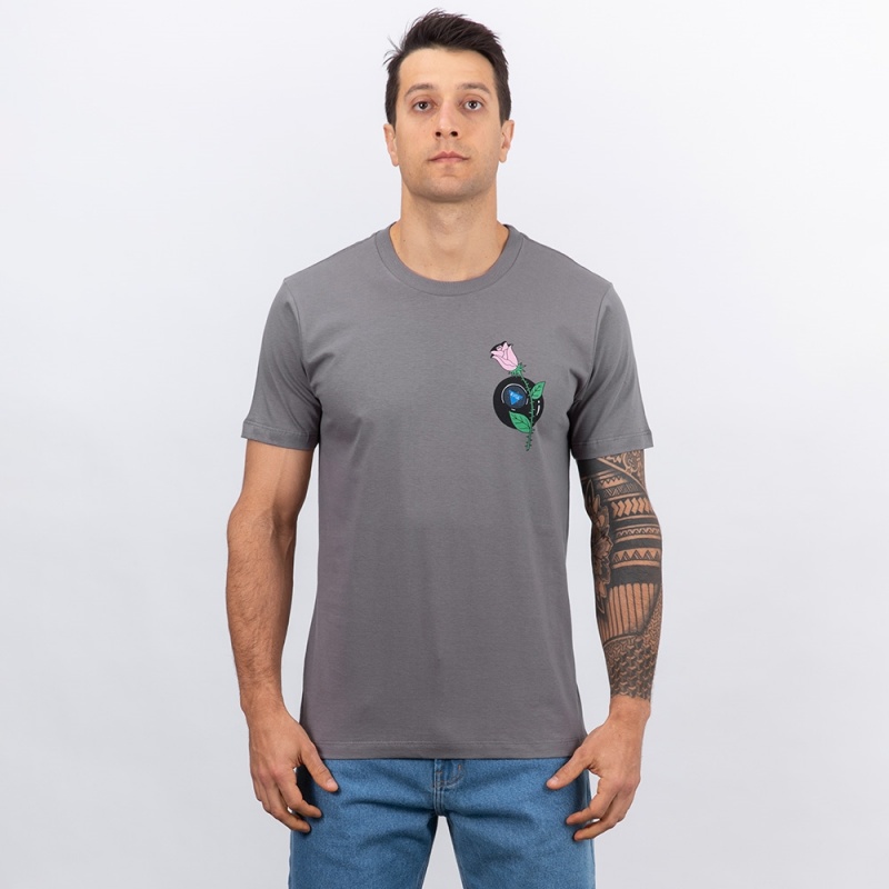 Camiseta RVCA LP+KWL Cinza Escuro