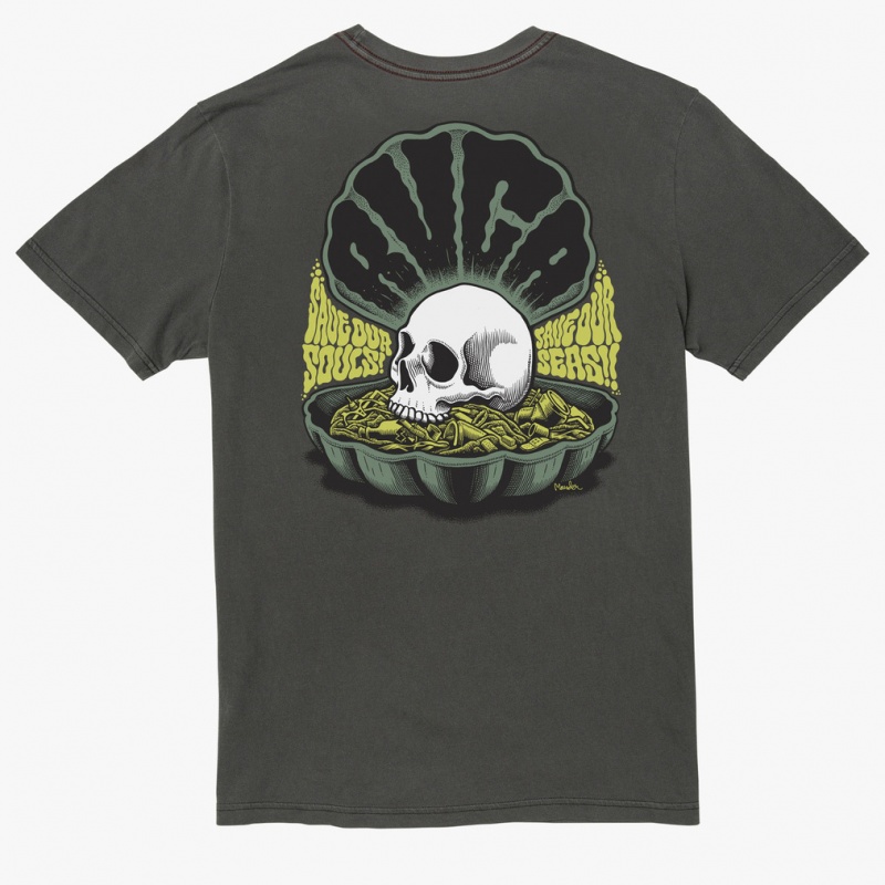 Camiseta RVCA Save Ours Souls Cinza Escuro