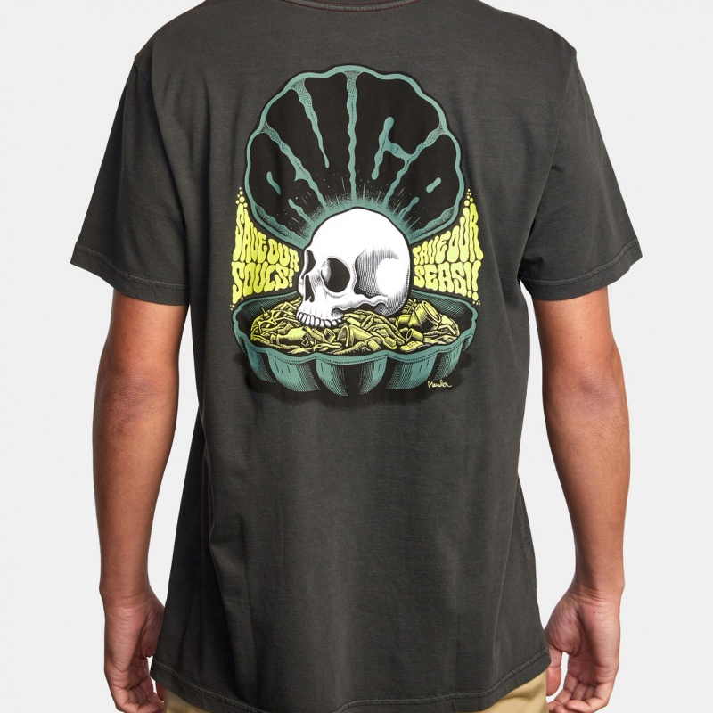 Camiseta RVCA Save Ours Souls Cinza Escuro