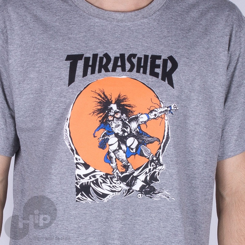 Camiseta Thrasher Outlaw Cinza Claro