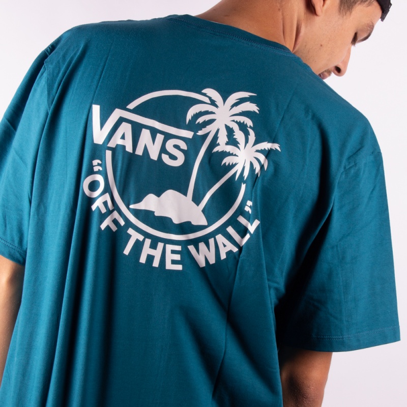 Camiseta Vans Mini Dual Palm Azul Escuro