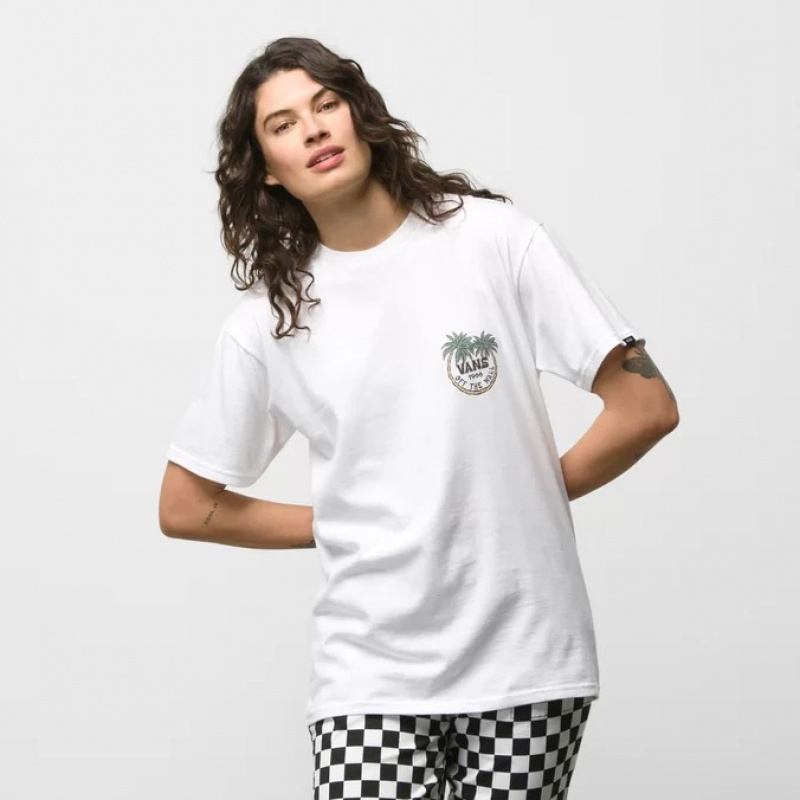 Camiseta Vans Paradise Dual Palm Branco