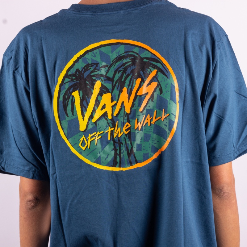 Camiseta Vans Sketched Palms Azul Escuro