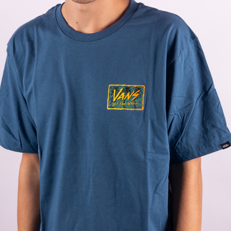 Camiseta Vans Sketched Palms Azul Escuro