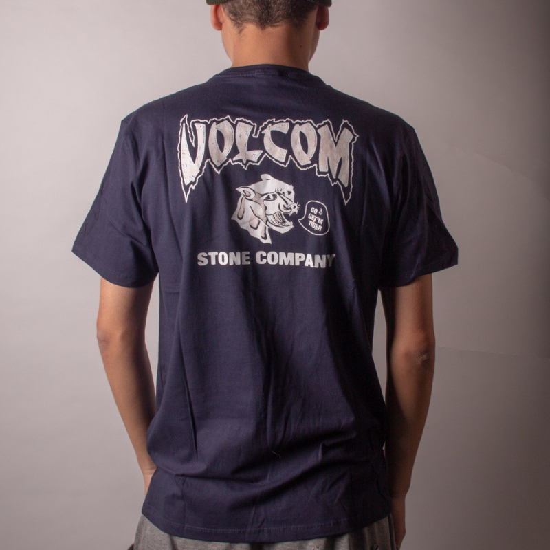 Camiseta Volcom Go Get Tiger Azul Escuro