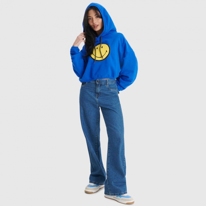 Canguru Baw Cropped Smiley Chenille Azul