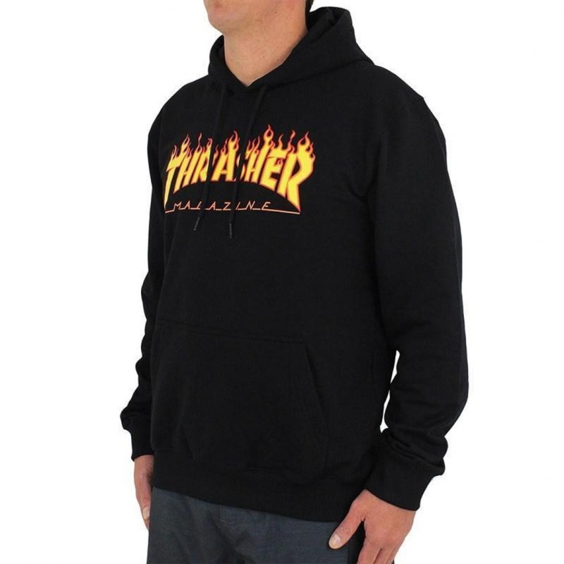 Canguru Thrasher Flame Logo Large Preto