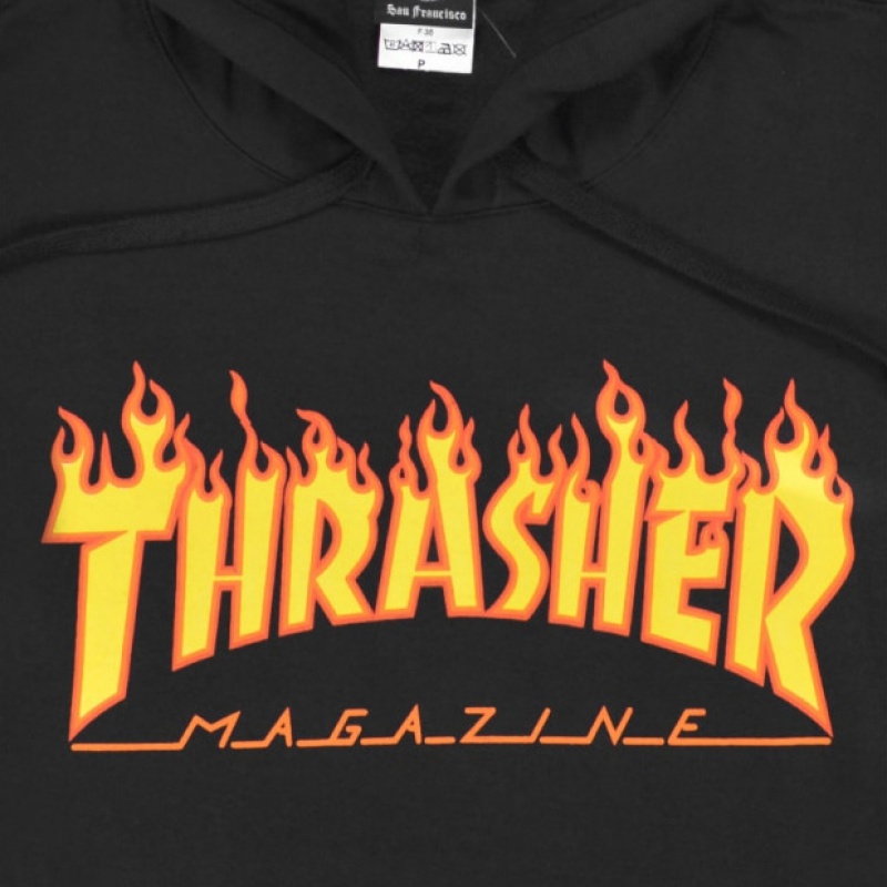 Canguru Thrasher Flame Logo Large Preto