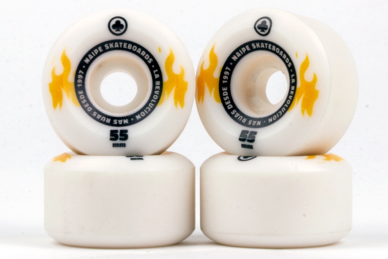 Roda Naipe 55mm 101A Cnica Fogo Branco/Amarelo