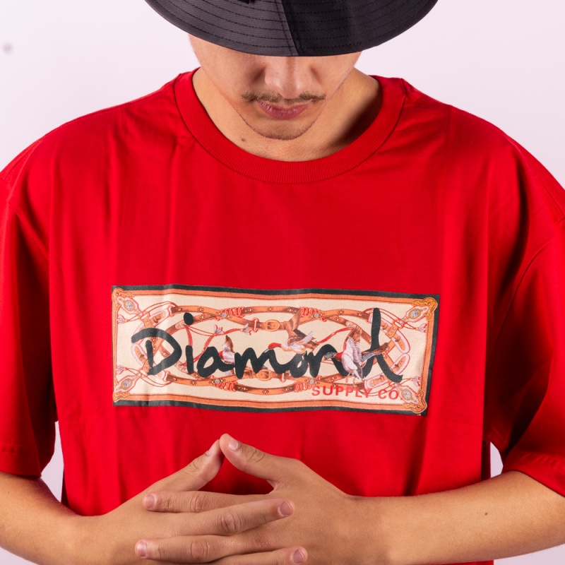 Camiseta Diamond Chesapeake Box Logo Vermelho