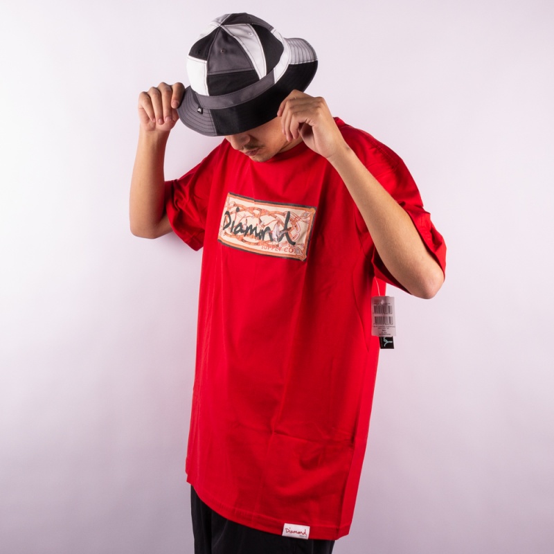 Camiseta Diamond Chesapeake Box Logo Vermelho