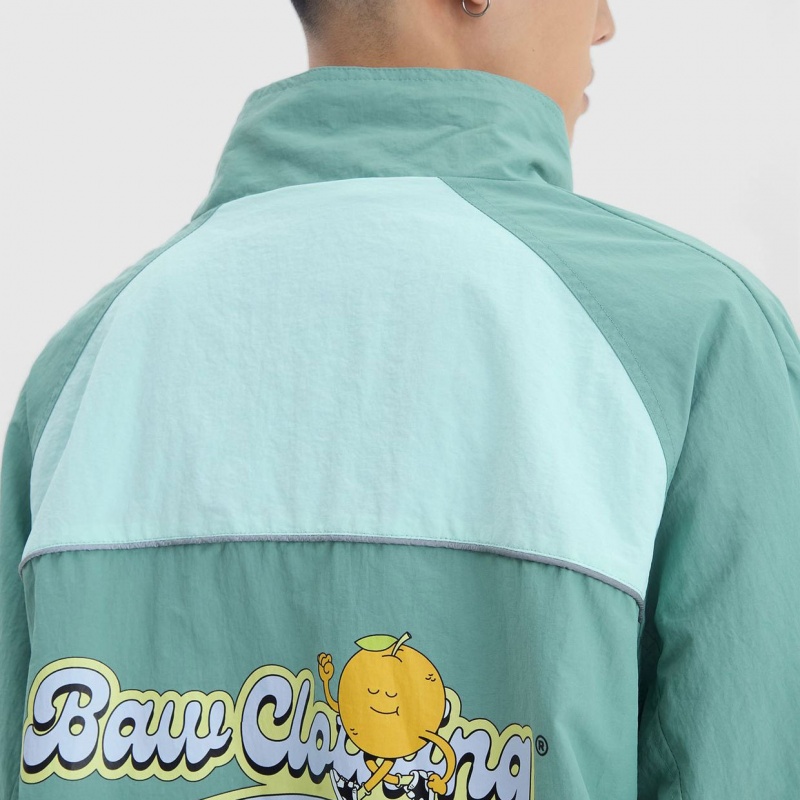 Jaqueta Baw Turtleneck Panel College Verde
