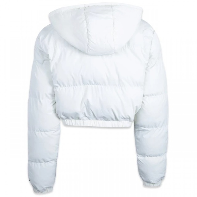 Jaqueta New Era Puffer Bomber Cropped Branco