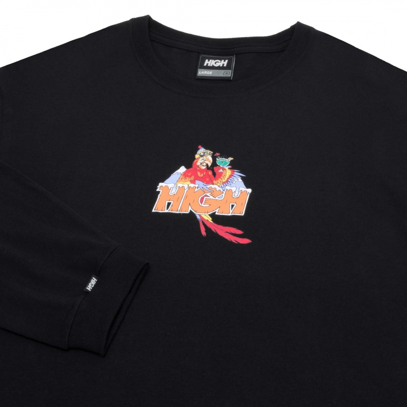 Camiseta Manga Longa High Macaw Preto