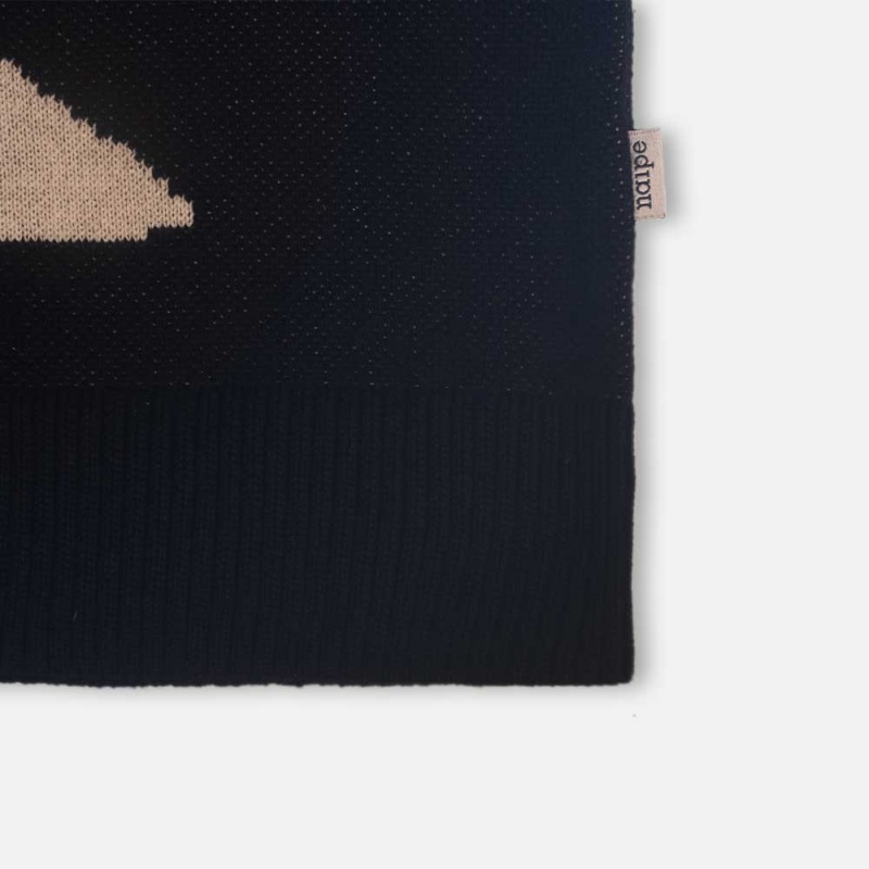 Malha Naipe Jacquard Preto