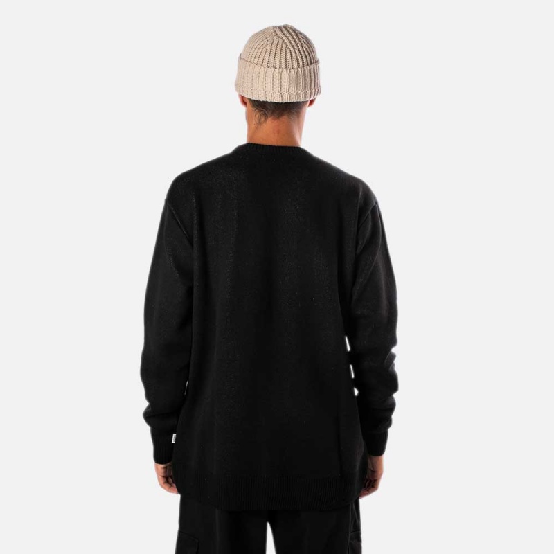 Malha Naipe Jacquard Preto