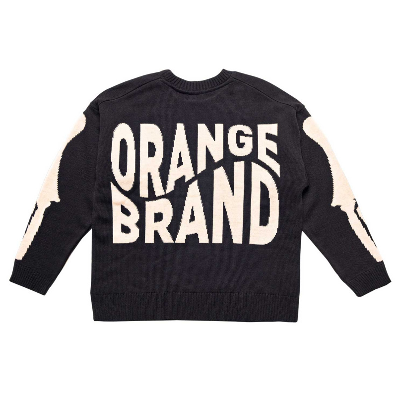 Malha Orange Esqueleto Preto
