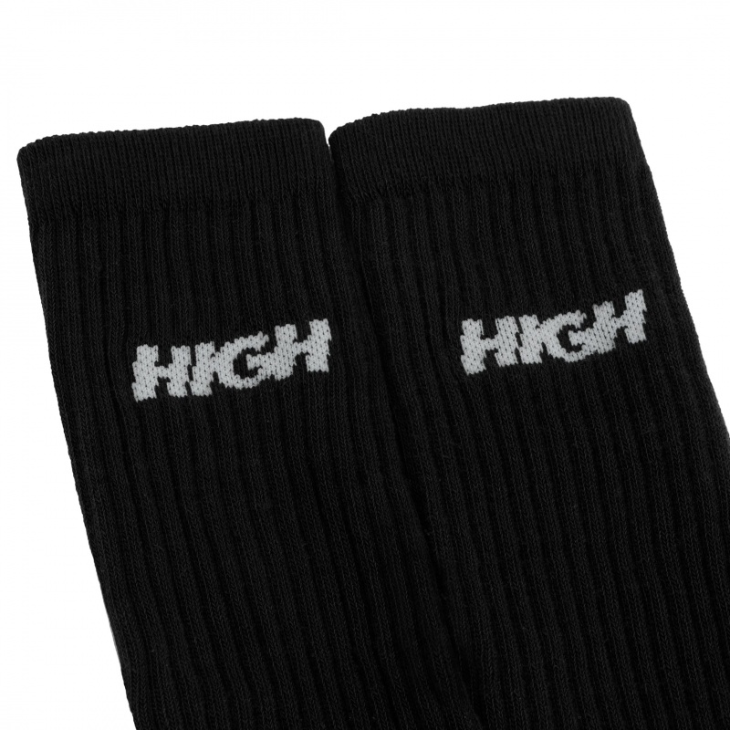 Meia High Logo Preto