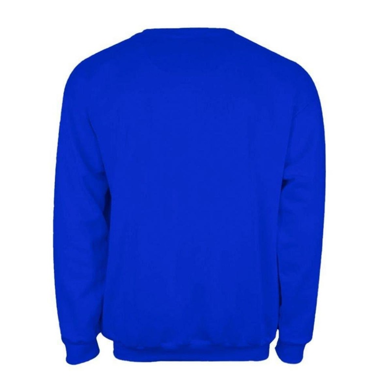 Moletom Crewneck Champion Script Patch Logo Azul Escuro