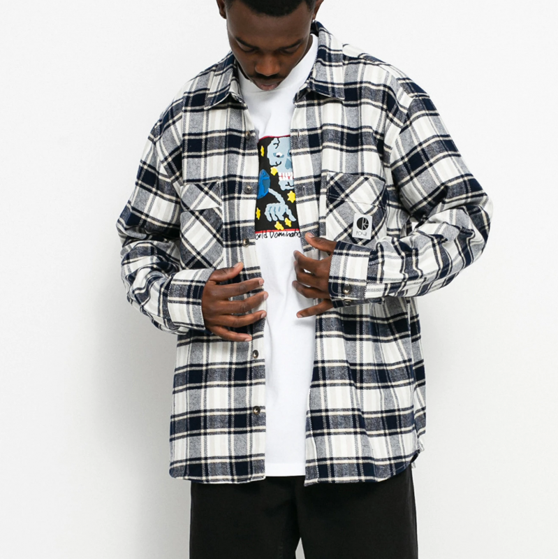 Camisa Polar Flannel Azul Escuro