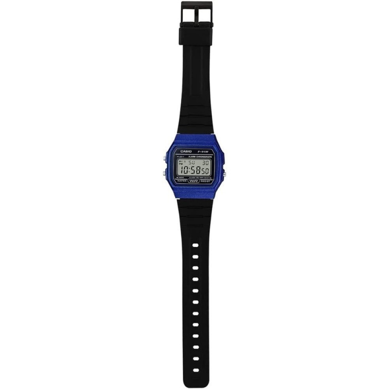 Relgio Casio F-91WM-2ADF Preto e Azul