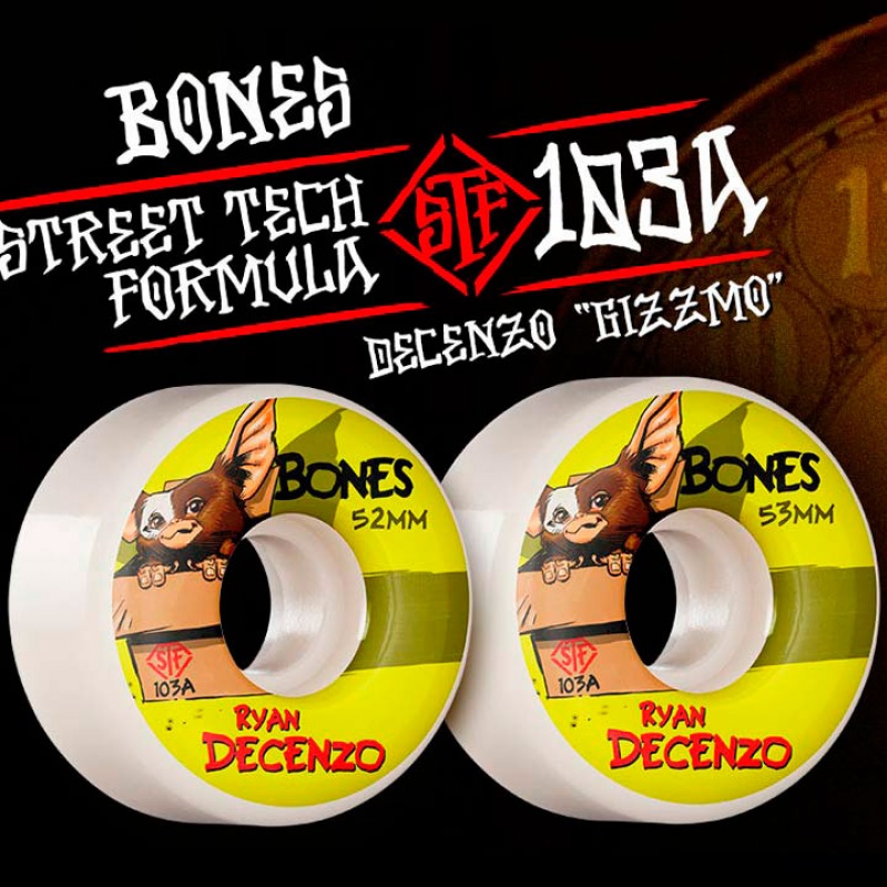 Roda Bones 53mm Stf Decenzo Gizzmo Branco