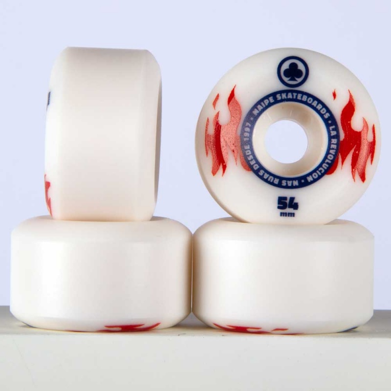 Roda Naipe 54mm 100A Cnica Fogo Branco/Vermelho