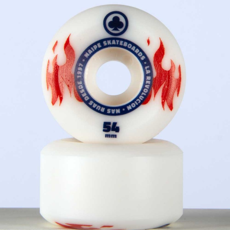 Roda Naipe 54mm 100A Cnica Fogo Branco/Vermelho