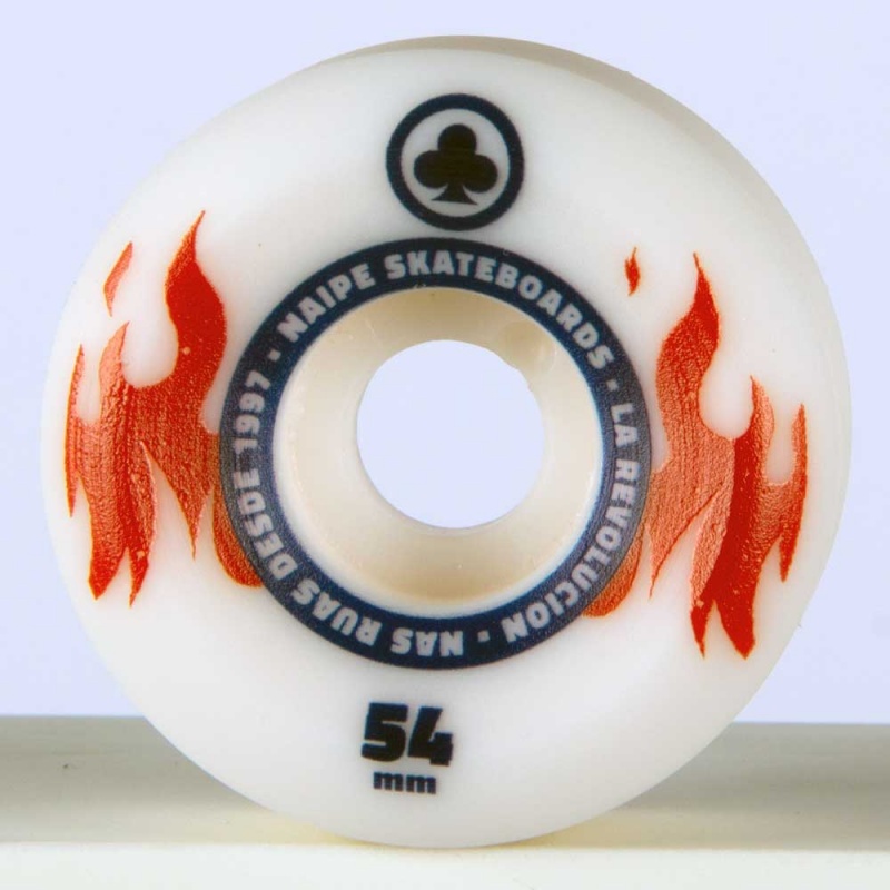 Roda Naipe 54mm 100A Cnica Fogo Branco/Vermelho