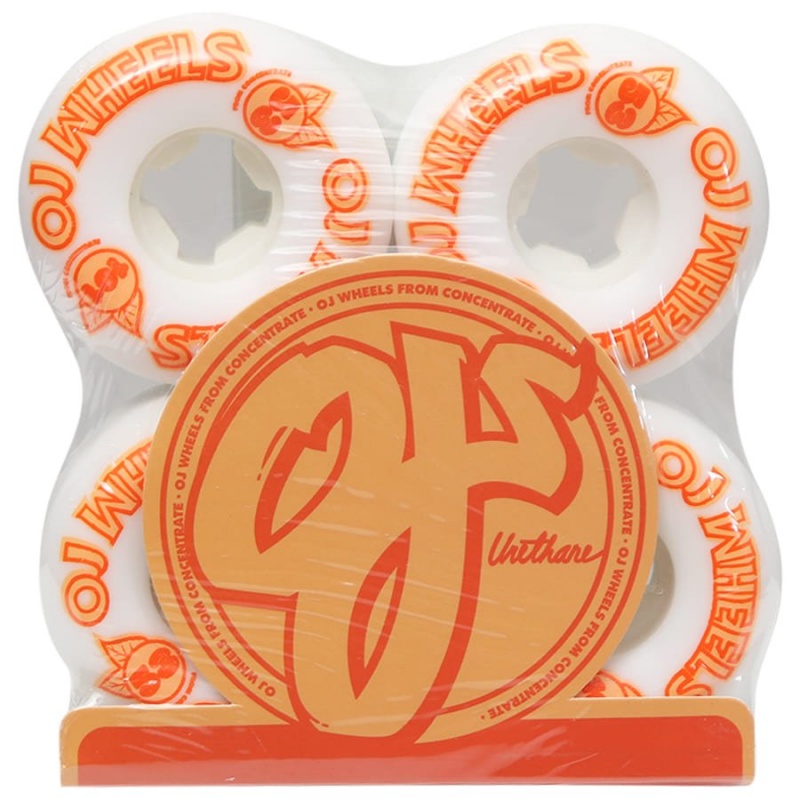 Roda Oj 56mm Concentrates Hardline Branco/Laranja