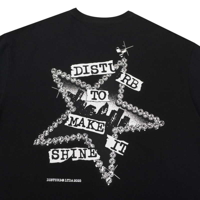 Camiseta Disturb Shiny Preto