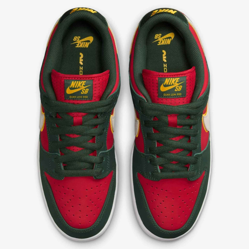 Tnis Nike Sb Dunk Low Premium Vermelho e Verde Seattle Super Sonics