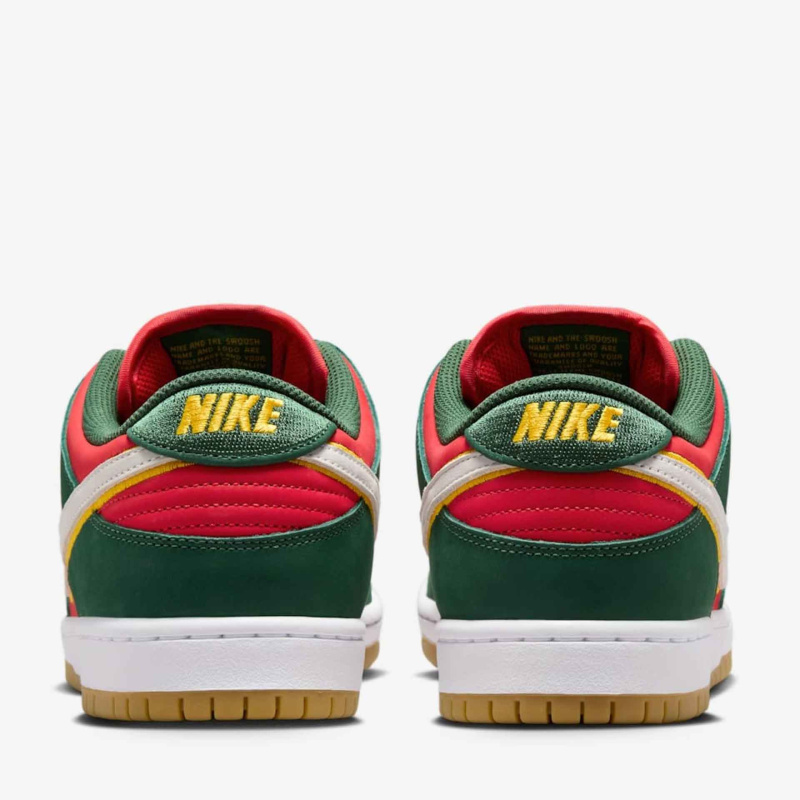 Tnis Nike Sb Dunk Low Premium Vermelho e Verde Seattle Super Sonics