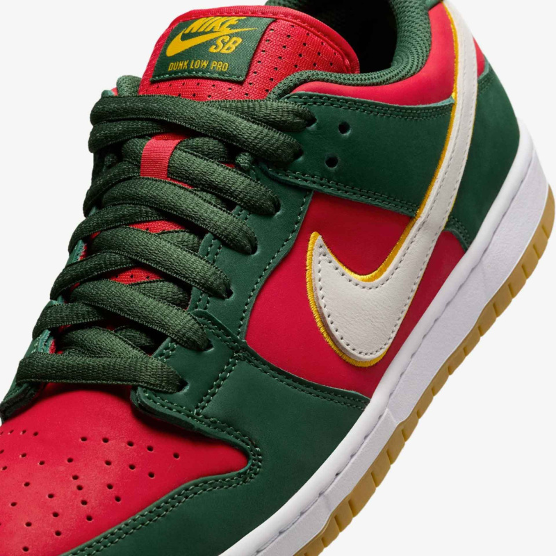 Tnis Nike Sb Dunk Low Premium Vermelho e Verde Seattle Super Sonics