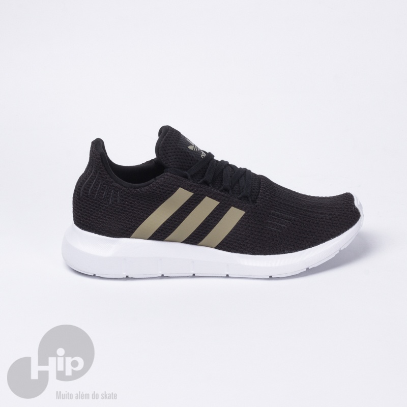 Tnis Adidas Swift Run Preto/Dourado