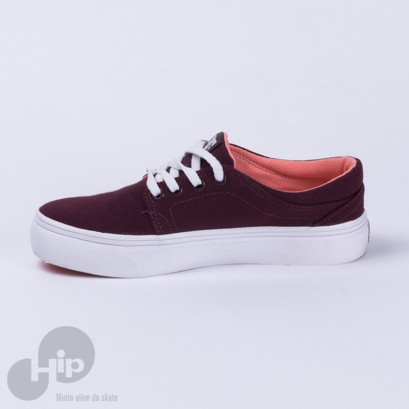 tenis dc feminino vinho