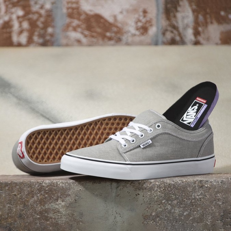 Tnis Vans Skate Chukka Low Cinza Claro