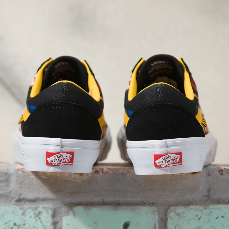 Vans old skool black sales yellow