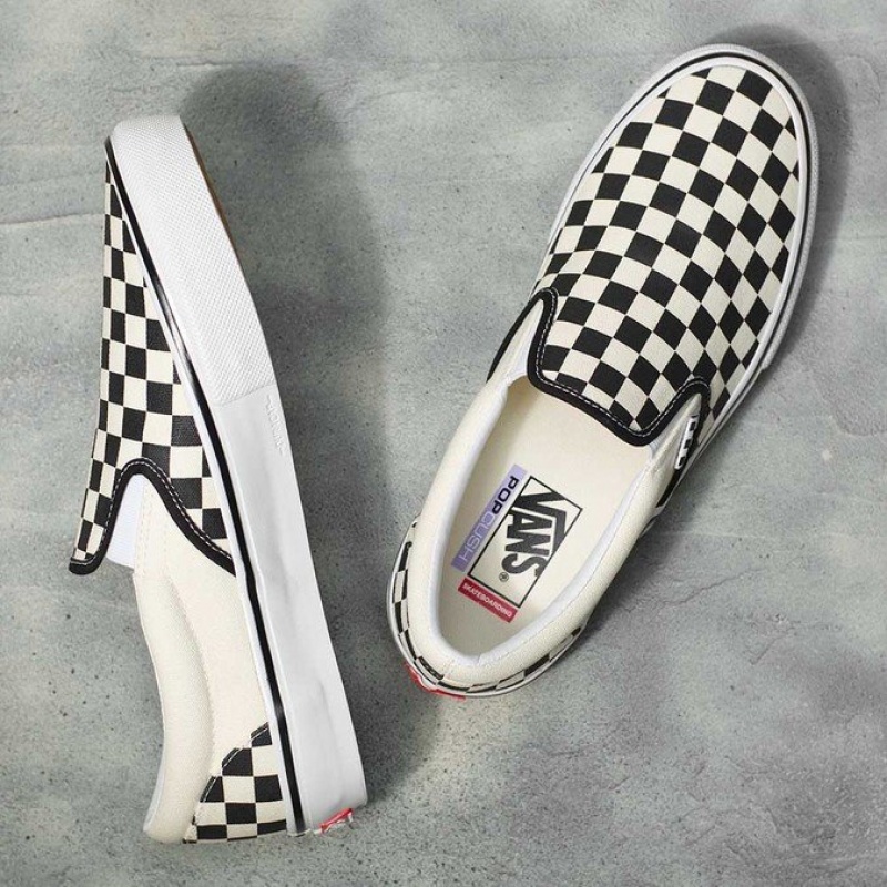 Tnis Vans Skate Slip On Branco/Preto