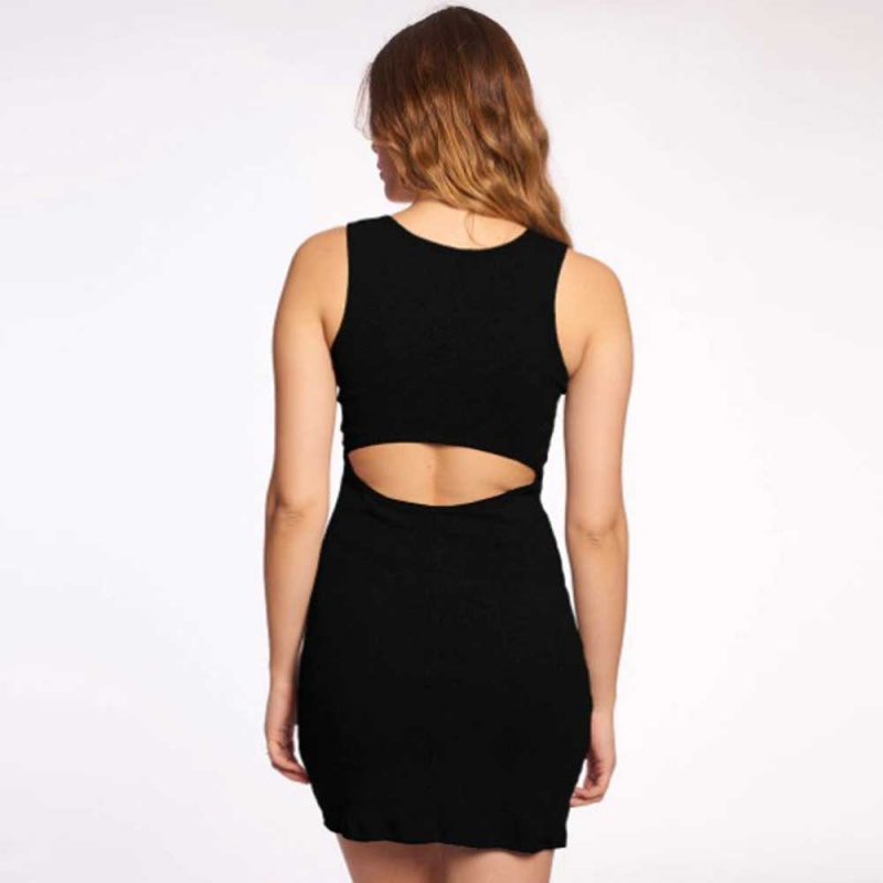 Vestido Volcom Lil Rib Backless Preto