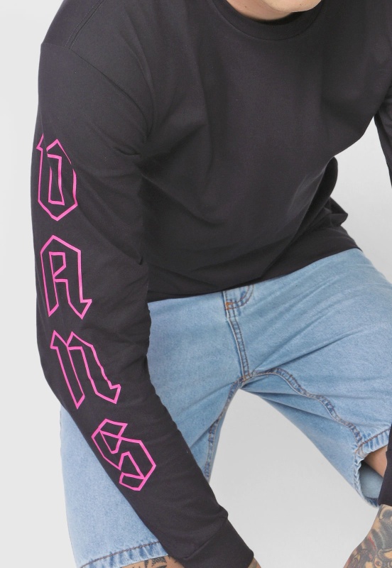 Camiseta Manga Longa Vans Boxed Up Preto