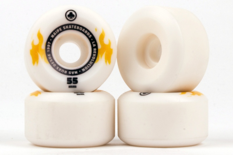 Roda Naipe 55mm 101A Cnica Fogo Branco/Amarelo