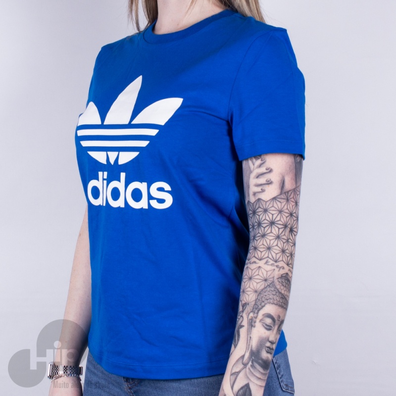 Baby Look Adidas Dh3132 Azul Claro