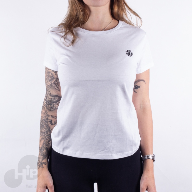 Baby Look Element Minimal Logo Branca