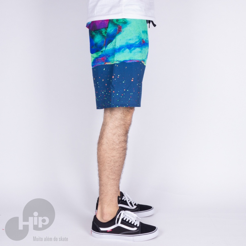 Bermuda Rvca Fletcher Trunk Azul Escuro