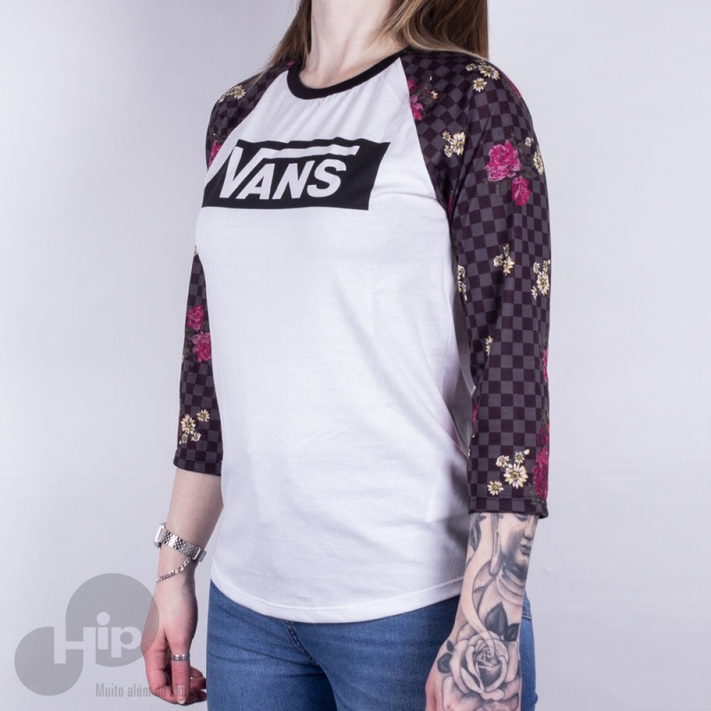 Blusa 3/4 Vans Botanical Tangle Branca