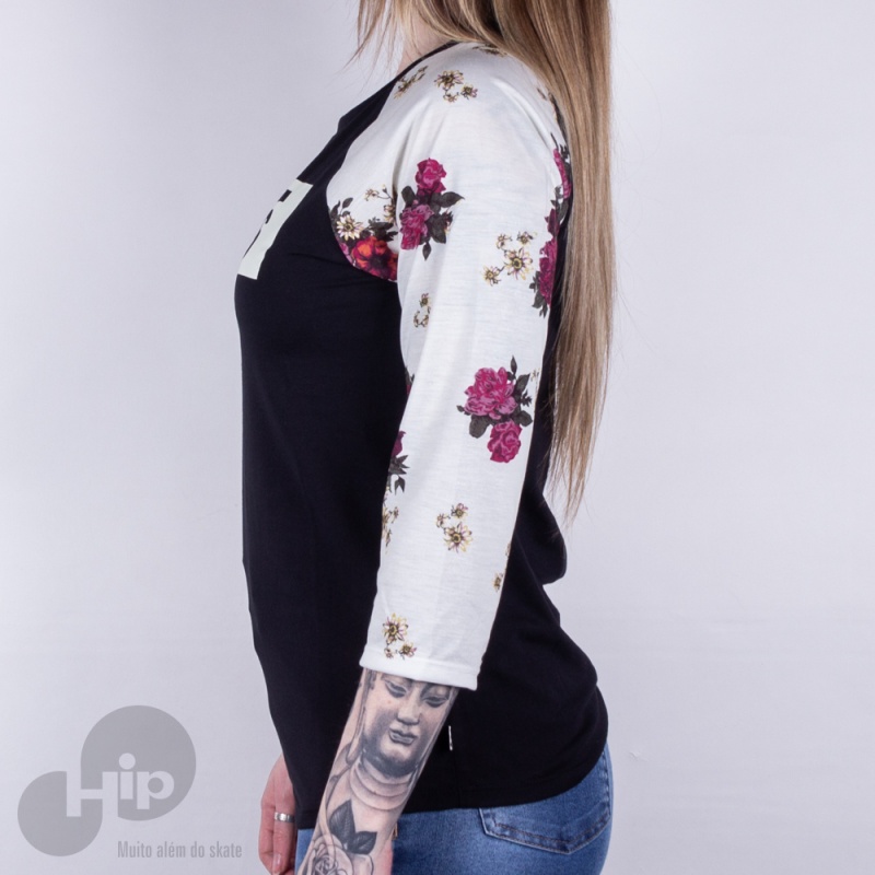 Blusa 3/4 Vans Botanical Tangle Preta