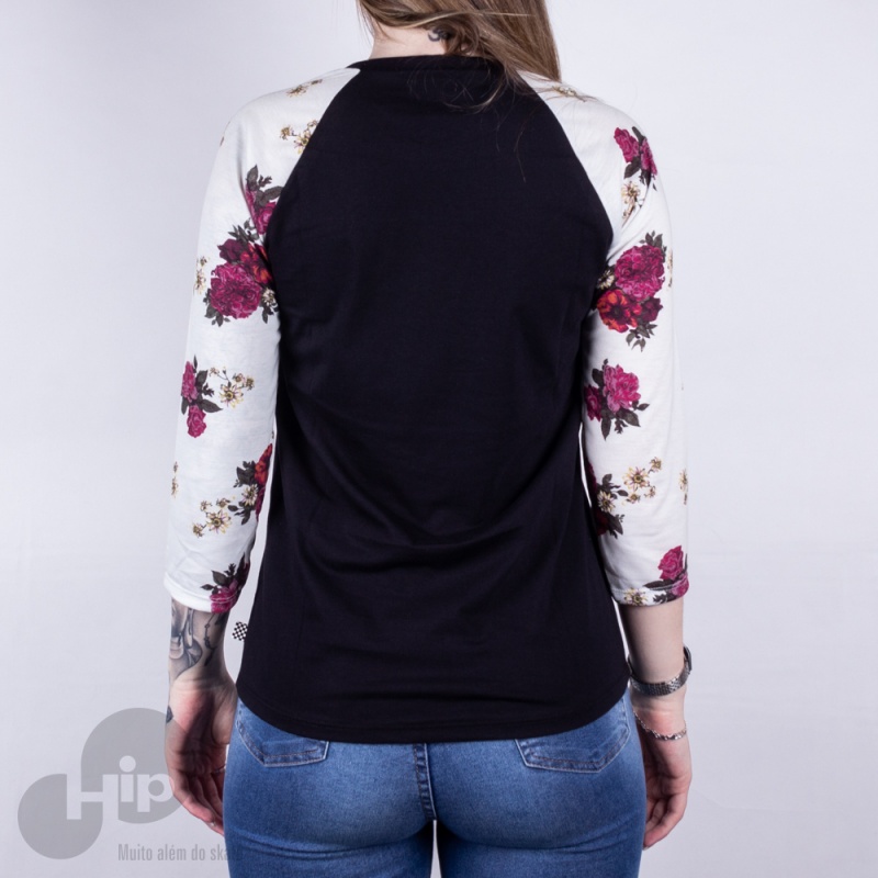 Blusa 3/4 Vans Botanical Tangle Preta